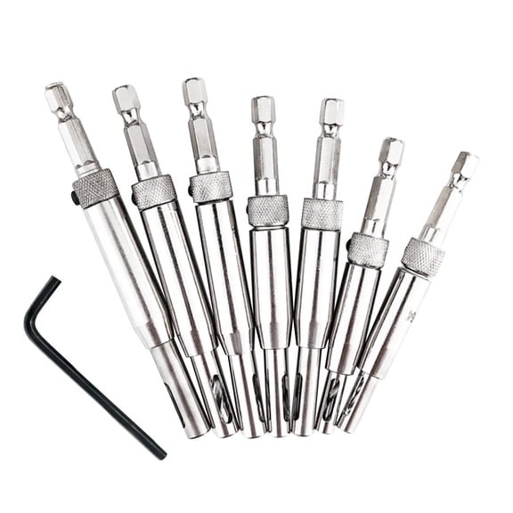 7pcs Self Centering Hinge Hardware Drill Bit Set Pilot Hole Guides Door WindowTAPDRA Spare Part