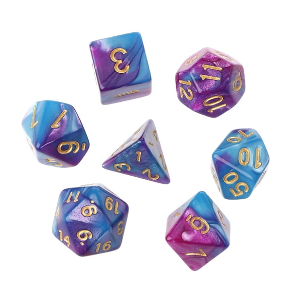 7pcs/Set Acrylic Polyhedral Dice For TRPG Board Game D4-D20