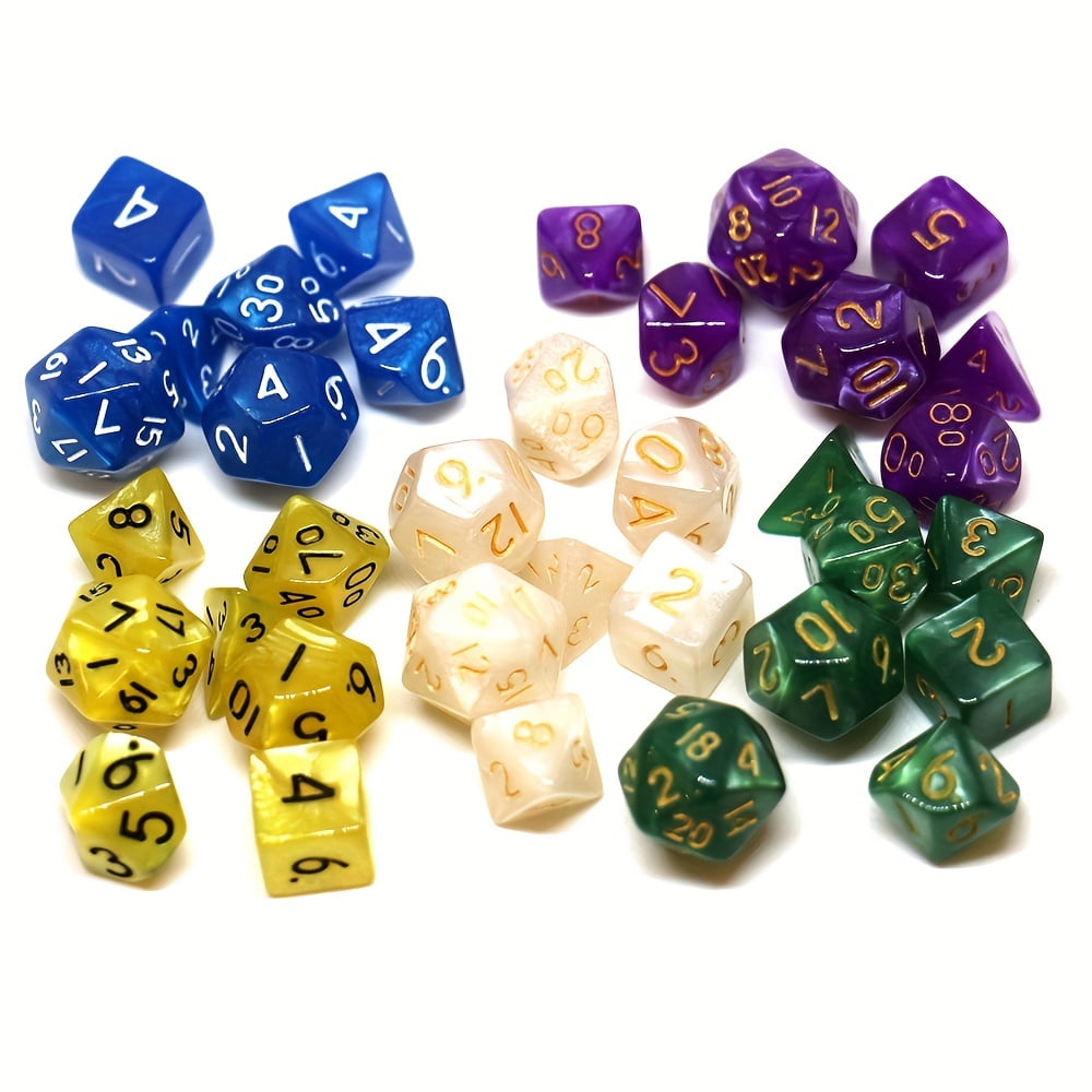 7pcs/Set Mini Pearl Style DND Dice Set, Polyhedral Table Game Dice Role
