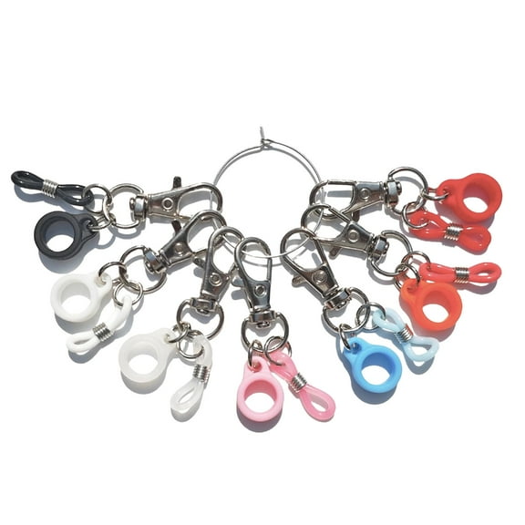 7pcs Silicone Pen Clips Lanyard Badge Reels Accessory Nurse Pen Holder Keychain with Lobster Clasp for Work and Outdoors