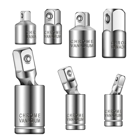 7pcs Socket Adapters & General Joint Set Electrical & Mechanical Tool for Flexible Use Across 0.5 3/8 1/4 Drives
