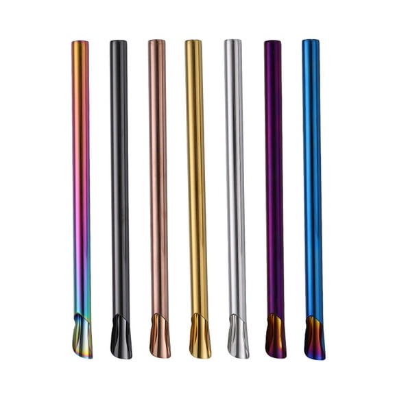 Straw Tea Beverage Metal Cold Drinking Wine Coffee Transparent Bubble Cocktail Fat Reusable Straws Stainless Steel