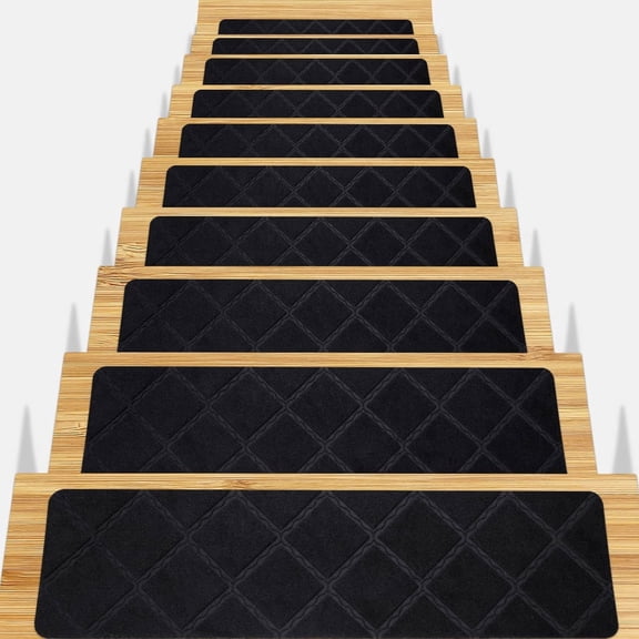 7pcs Stair Treads for Wooden Steps - 8x30in Carpet Stairs Runner Indoor Non-Slip Stair Mats for Kids Elders and Pets