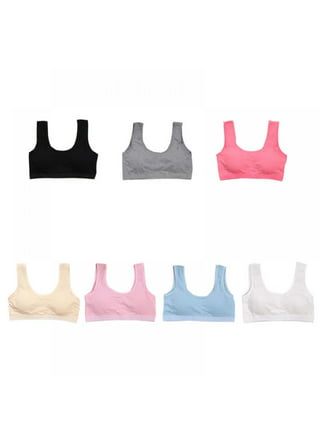 4pcs Girls' Modern Cotton Bralette, Kids Comfort Stretch Sports Bras,  Seamless Training Bra, Teens Vest Bras, White