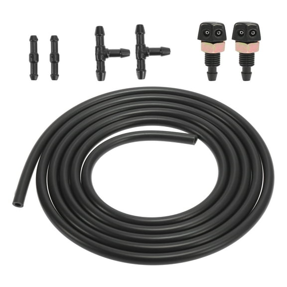 Unique Bargains 7pcs Universal Front Windshield Washer Nozzles for Toyota for Ford for Chevy for GMC 2 Meters Hose with 4pcs Connectors