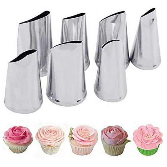 7pcs/set Cake Decorating Tips Set Cream Icing Piping Fondant Rose Nozzle Pastry Tools Fondant Decorating Star Tube Set
