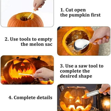 7pcs/set Halloween Pumpkin Carving Knife Stainless Steel DIY Handmade Carving Pumpkin Lantern Knife Carving Tools Making Tools (7pcs)