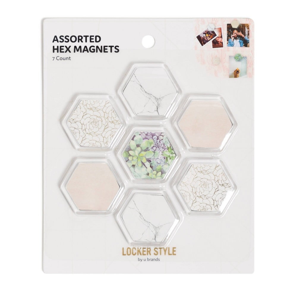 Acrylic Hexagon Magnets Rose Gold Magnets Locker Magnets 