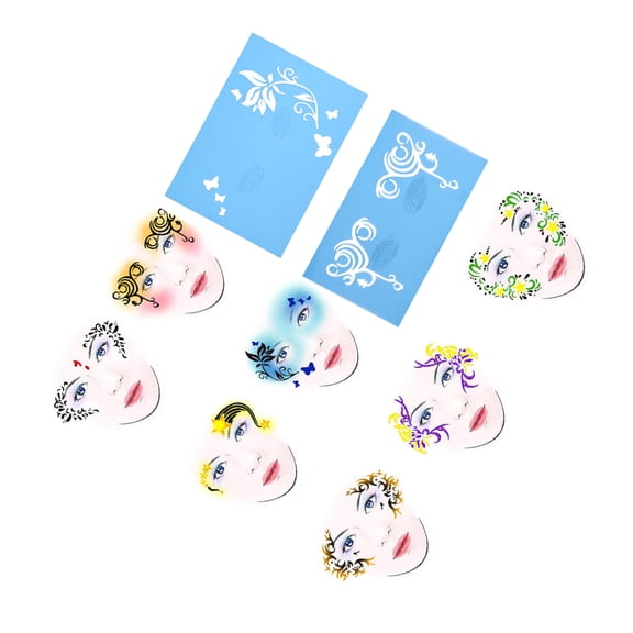 7styles/set Reusable Face Paint Stencil Body Painting Template Flower Butterfly Facial Design