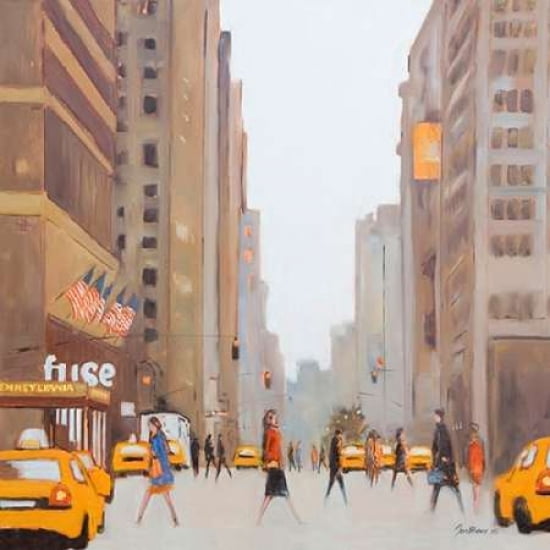 7th Avenue - New York Canvas Art - Jon Barker (24 x 24)
