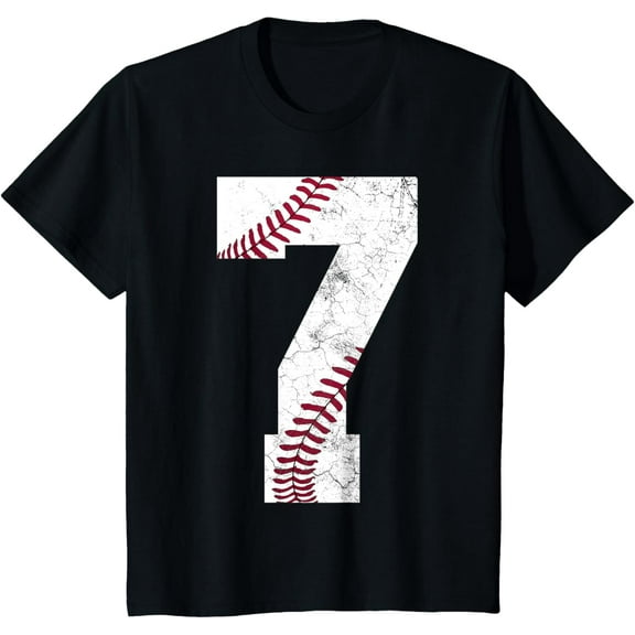 7th Birthday 2017 Baseball Boys Kids Seven 7 Seventh Gift T-Shirt