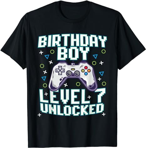 7th Birthday Boy Video Gamer Gaming 7 Years Old Bday T-Shirt - Walmart.com
