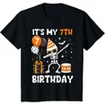 thumbnail image 1 of 7th Birthday Funny Skeleton 7 Years Old Bday Halloween Boys T-Shirt, 1 of 8
