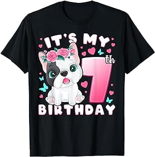 7th Birthday, Girl 7 Year, Dog, Puppy, Number 7 T-Shirt - Walmart.com