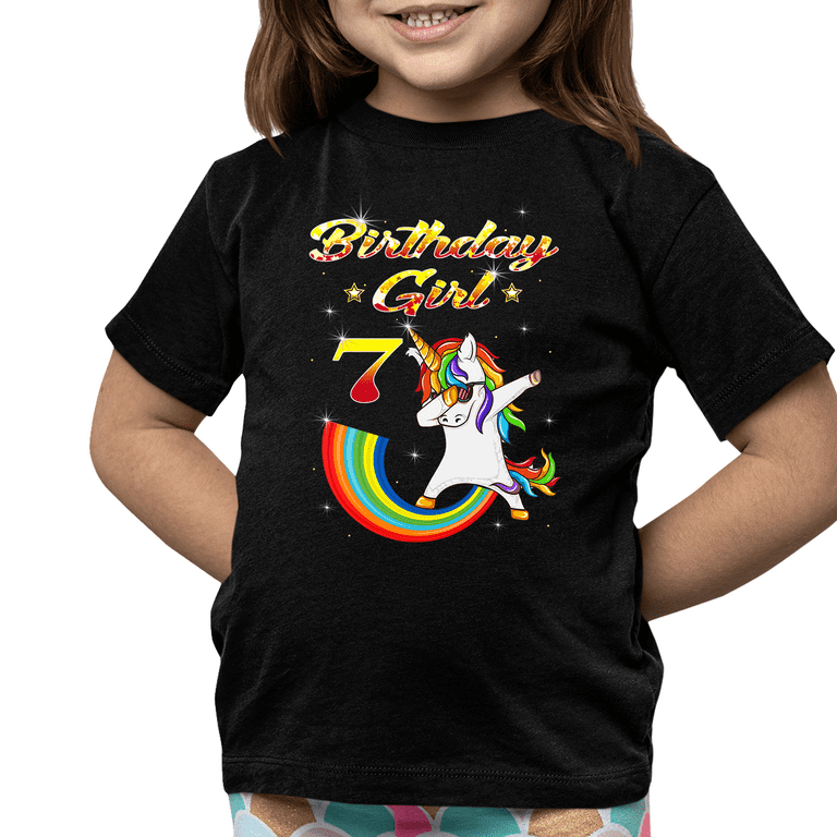 Kids Unicorn 7th Birthday Girl Shirt, Birthday Shirt 7 Kids Unicorn 7th Birthday Girl Shirt, Birthday Shirt 7