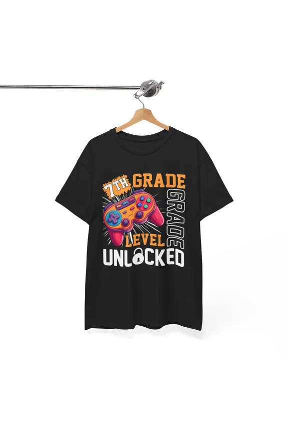 7th Grade Level Unlocked Video Game Controller Unisex T-Shirt, S-5XL