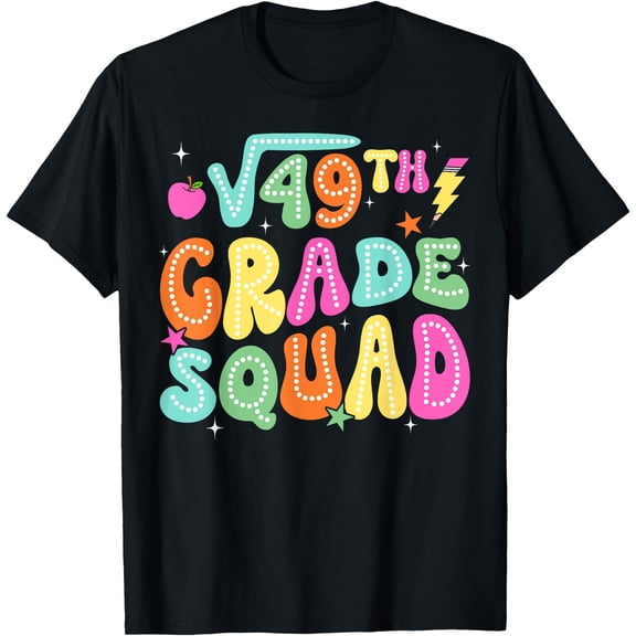 7th Grade Squad Square Root Of 49 Math Groovy Back To School T-Shirt, Unisex T-Shirt
