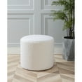 thumbnail image 1 of 7th Haven Inc. WOVENBYRD Round Pouf Ottoman with foam core Wool Casual Boucle, 1 of 5