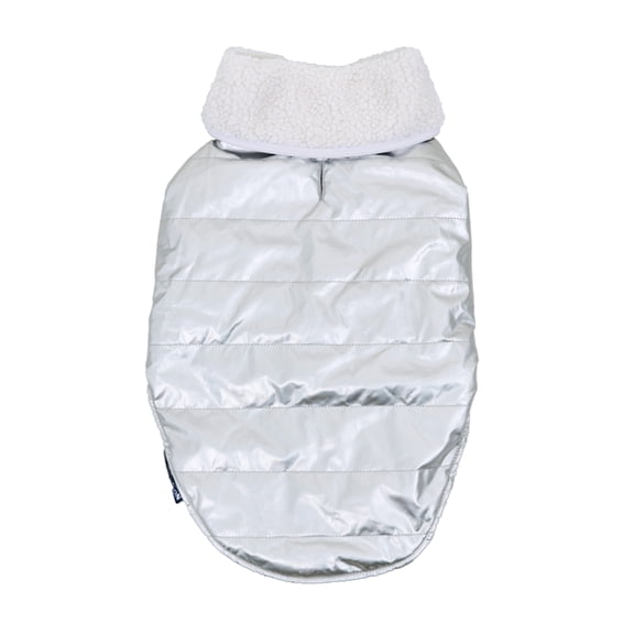 7th & Hudson Lined Puffer Vest with High Pile Fleece Shawl Collar for Dogs and Cats, Size S-XL