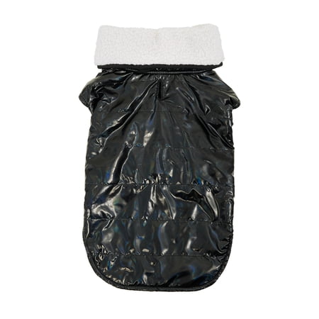 7th & Hudson Lined Puffer Vest with High Pile Fleece Shawl Collar for Dogs and Cats, Size S-XL