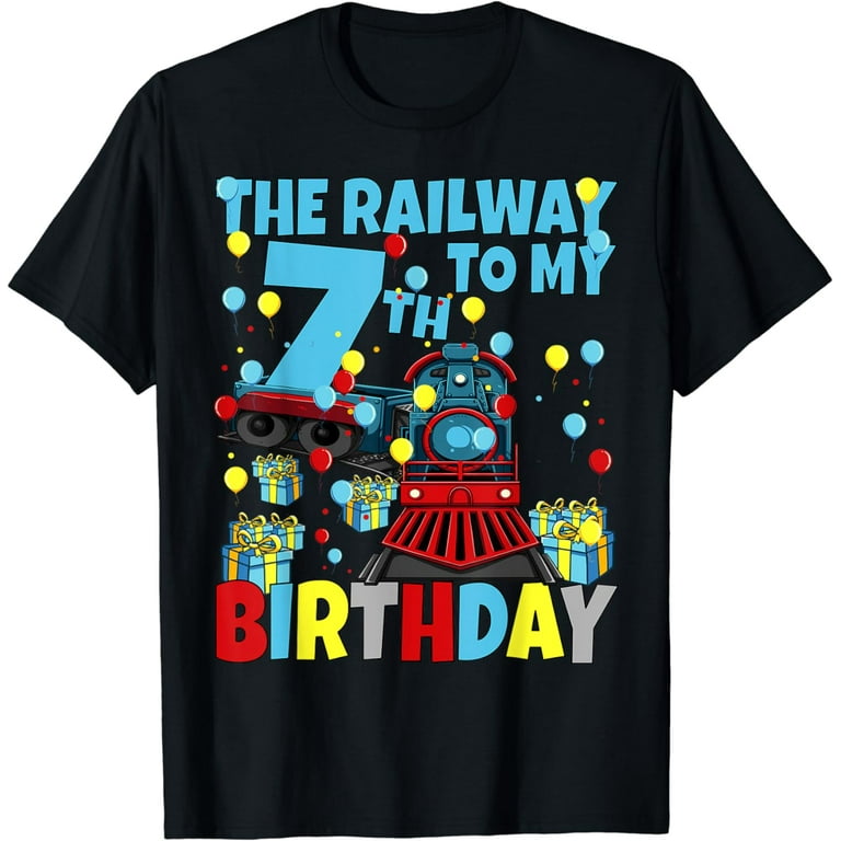 7th Train Birthday Party Railway to My Seventh Birthday Boys T