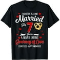 thumbnail image 1 of 7th Wedding Anniversary 7-Year Married Couple Matching T-Shirt100% cotton, 1 of 5
