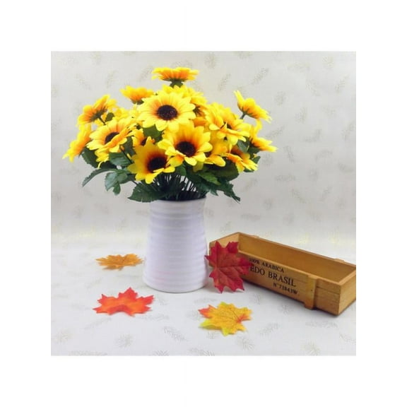 7x Artificial Sunflower Fake Silk Flower Floral Single Stem Bouquet Home Decor