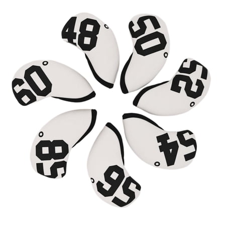 7x Golf Club Headcover Covers Waterproof 60 degree, 48 degree, 50 degree, 52 degree, 54 degree, 56 degree, 58 degree Wedges Guard for Traveling - White