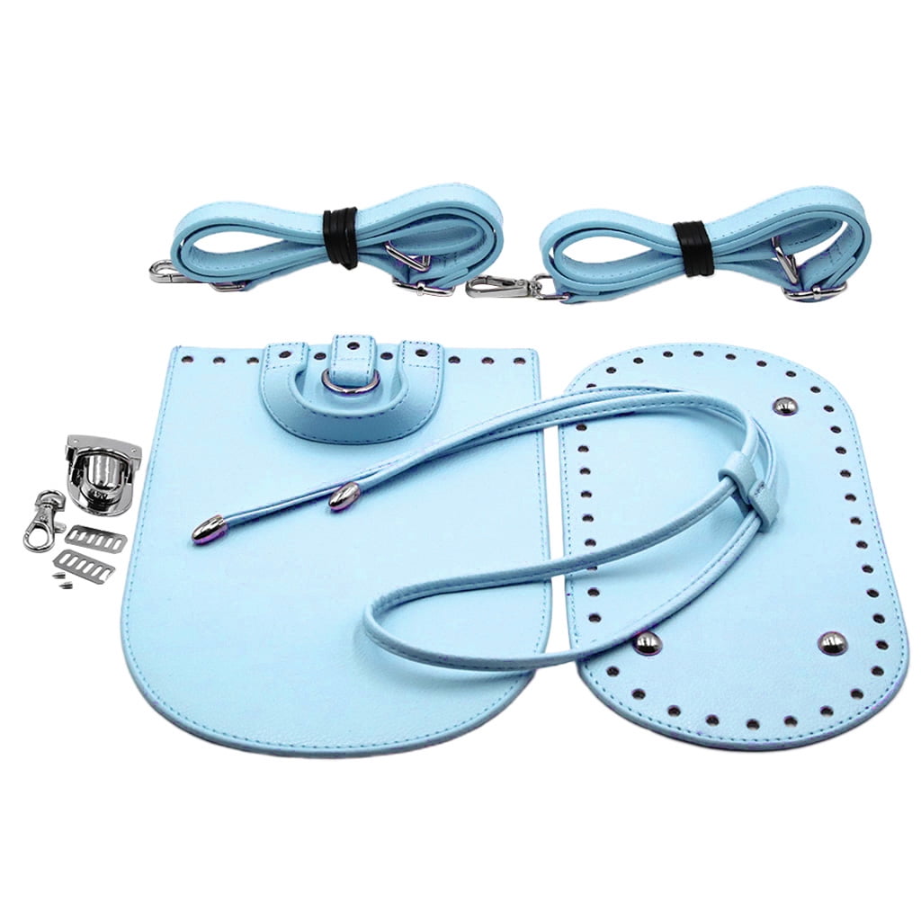 7x Leather Bag Bottom Mat Cushion Pad Flap Cover Drawstring Handbag Bag Making Light Blue