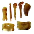 thumbnail image 1 of 7x Tool Facial Massage Tools Face Lift Body Massage Manual Portable for Women Men Adults Gua Sha Board Facial Scraping Board Brown, 1 of 8