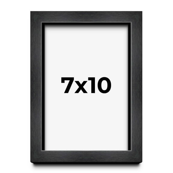 7x10 - 7 x 10 Charcoal Flat Solid Wood Frame with UV Framer's Acrylic & Foam Board Backing - Great