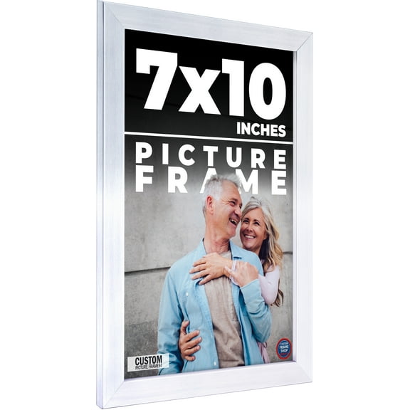 7x10 - 7 x 10 Stainless Steel Silver Solid Wood Frame with UV Framer's Acrylic & Foam Board Backing