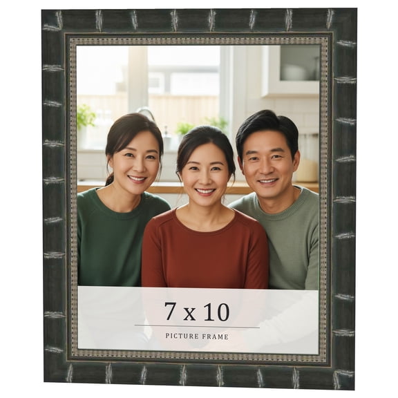 7x10 Frame Black Bamboo Solid Wood Picture Frame Width 1.5 Inches | Interior Frame Depth 0.5 Inches