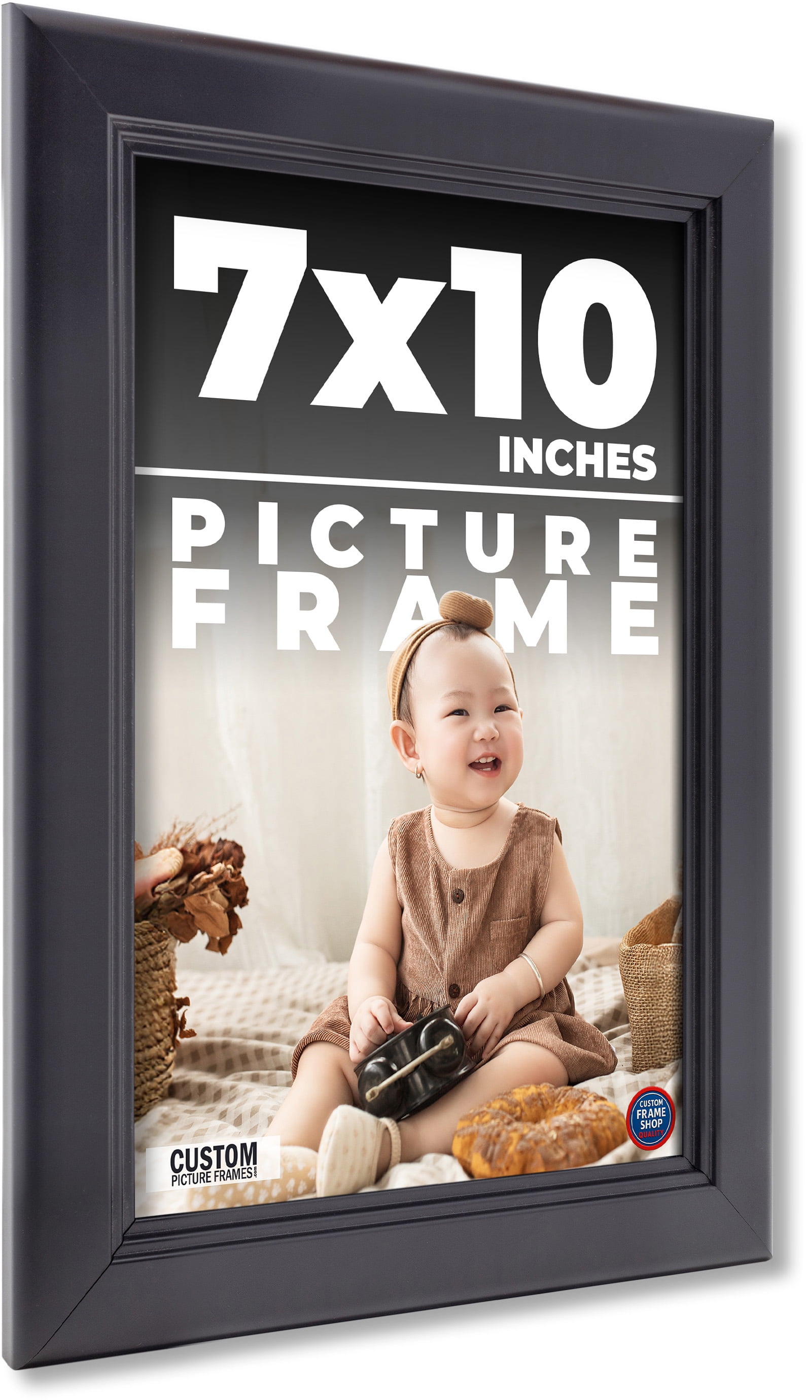 7x10 Frame Black Solid Wood Picture Frame - Complete Modern Photo