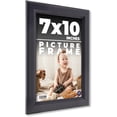 thumbnail image 1 of 7x10 Frame Black Solid Wood Picture Frame - Complete Modern Photo Frame Includes UV Acrylic, 1 of 8