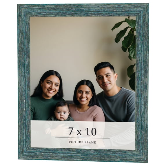 7x10 Frame Blue Rustic Barnwood Solid Wood Picture Frame Width 1.25 Inches | Interior Depth 0.5