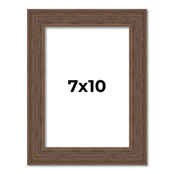 7x10 Frame Brown Distressed Barnwood Picture Frame | Rustic Farmhouse Photo Frame Includes UV