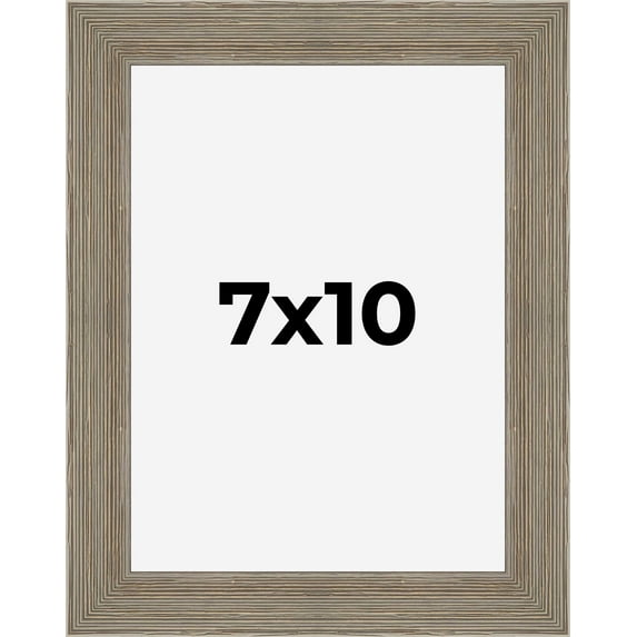 7x10 Frame Gray Barnwood Rustic Solid Wood Picture Frame | 1.5 Inch Moulding Width | Includes UV