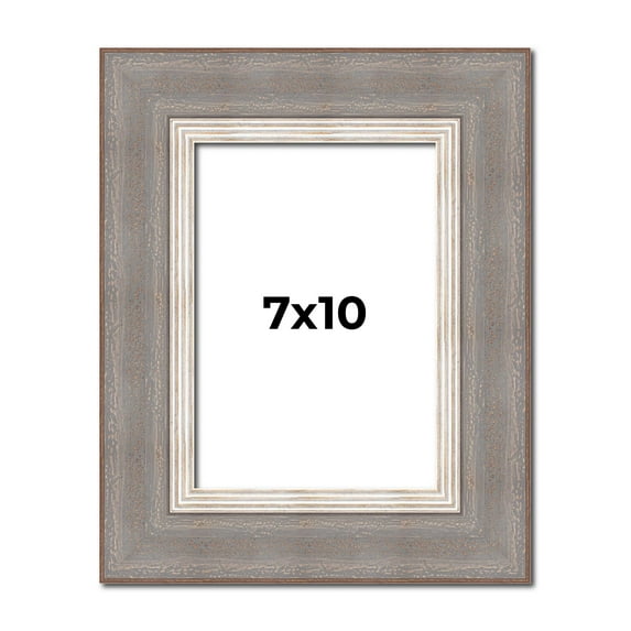 7x10 Frame Grey Real Wood Picture Frame Width 2.75 Inches | Interior Frame Depth 0.5 Inches | Linus
