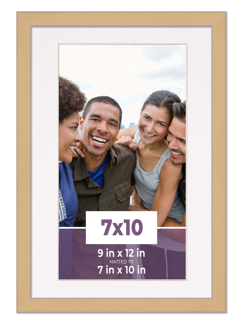 7x10 Frame Natural With White Picture Mat For 7x10 Photo - Natural