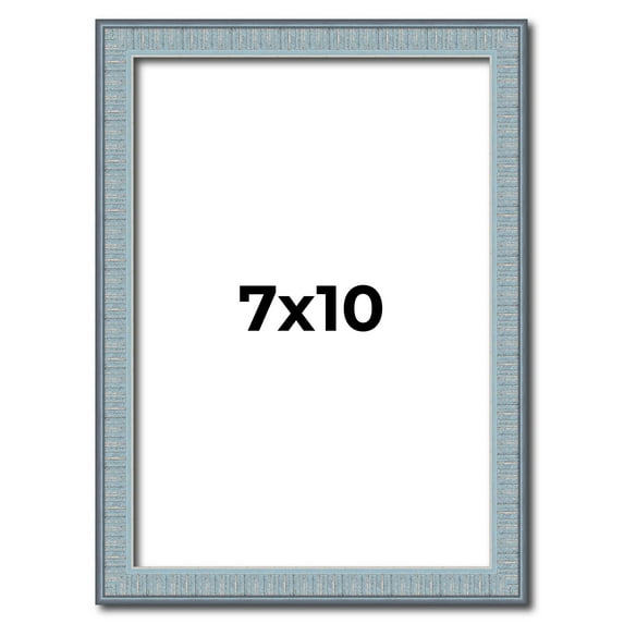7x10 Frame Rustic Sky Blue Solid Wood Picture Frame | 0.75 Inch Moulding Width |Includes UV Acrylic