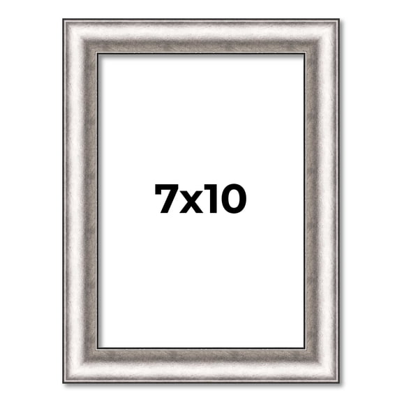 7x10 Frame Silver Real Wood Picture Frame Width 1.25 Inches | Interior Frame Depth 0.5 Inches |