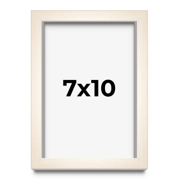 7x10 Frame White Wash Solid Wood Picture Frame | 0.8125 Inch Moulding Width | Includes UV Acrylic