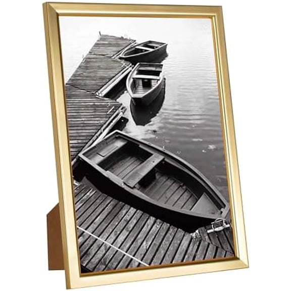 7x10 Picture Frame – Gold Photo Frame with Glossy Finish and Shatter-Resistant Front, Wall Mount or Tabletop Display, Elegant Decor for Home, Office, Bedroom