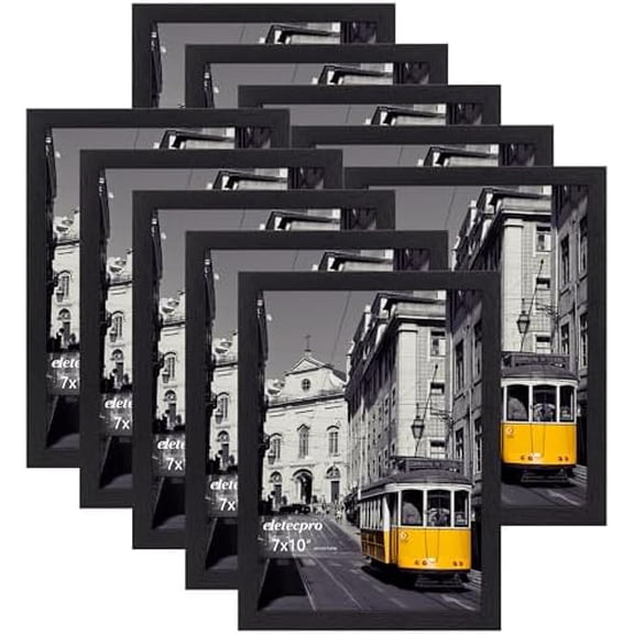 7x10 Picture Frames Set of 10, Picture Frame Collage Wall Decor Display 7x10 Photo, Home Decor Gallery Frame 7 x 10 for Table Top or Wall Mounting, Black