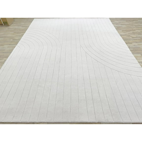 7x10 Rug White High low Hand-Tufted Nz Wool Soft Beautiful soft Quality office Kitchen thickness 14 mm Customize Rug Carpet Area Rug