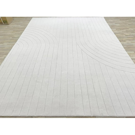 7x10 Rug White High low Hand-Tufted Nz Wool Soft Beautiful soft Quality office Kitchen thickness 14 mm Customize Rug Carpet Area Rug