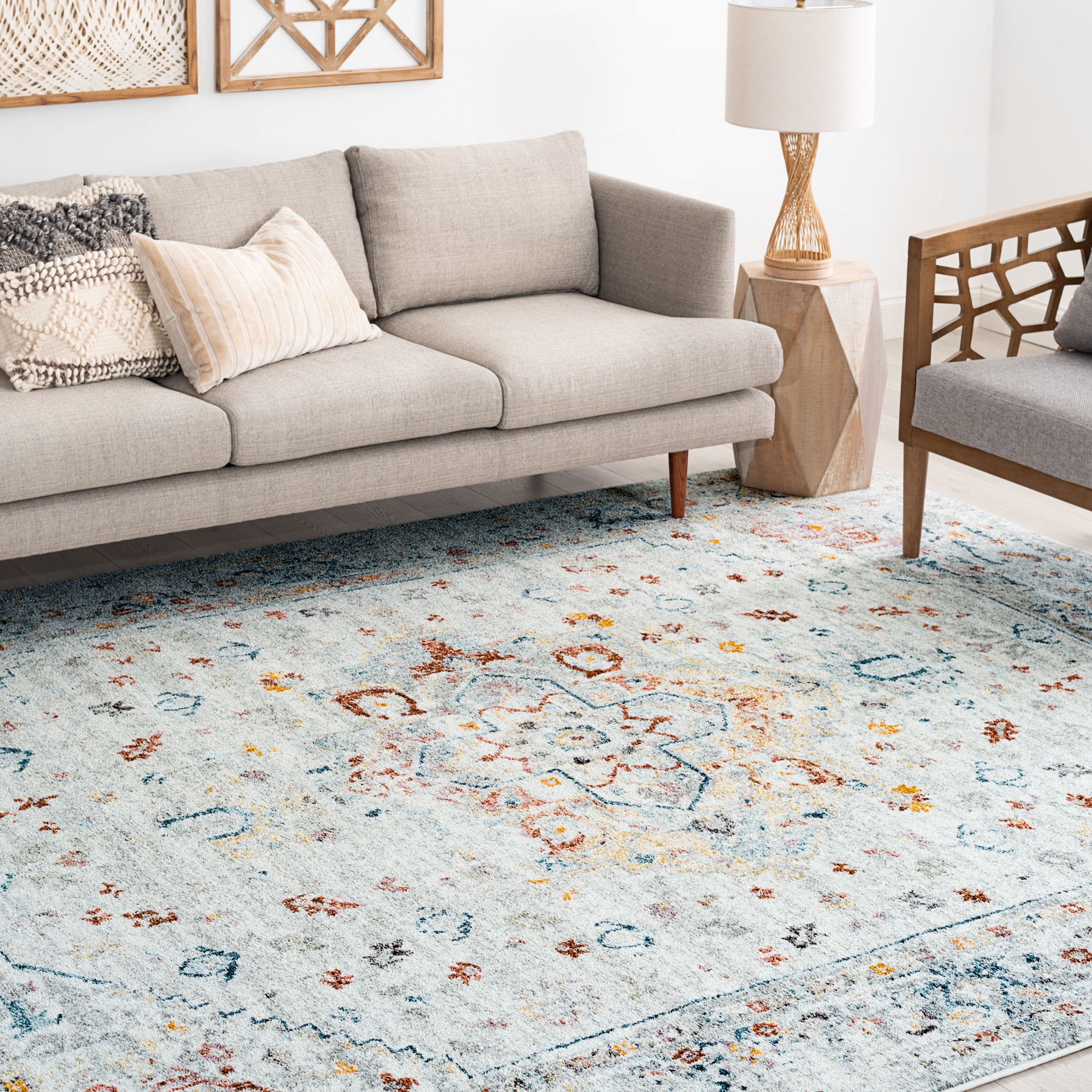 7x10 Traditional Cream Large Area Rugs for Living Room | Bedroom Rug | Dining Room Rug | Indoor Entry or Entryway Rug | Kitchen Rug | Alfombras para Salas 6'7'' x 9'6''