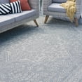 thumbnail image 1 of 7x10 Water Resistant, Large Indoor Outdoor Rugs for Patios, Front Door Entry, Entryway, Deck, Porch, Balcony | Outside Area Rug for Patio | Gray, Medallion | Size: 6'7'' x 9'6'', 1 of 10