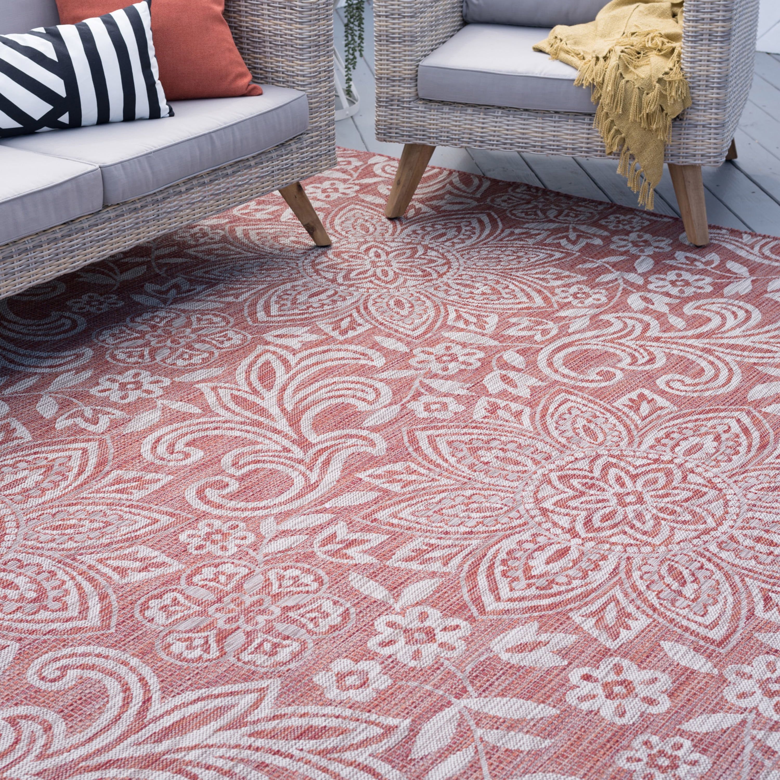 7x10 Water Resistant, Large Indoor Outdoor Rugs for Patios, Front Door ...